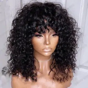 Wig with Bangs Deep Curl - Raw Indian Hair Wig Los Angeles